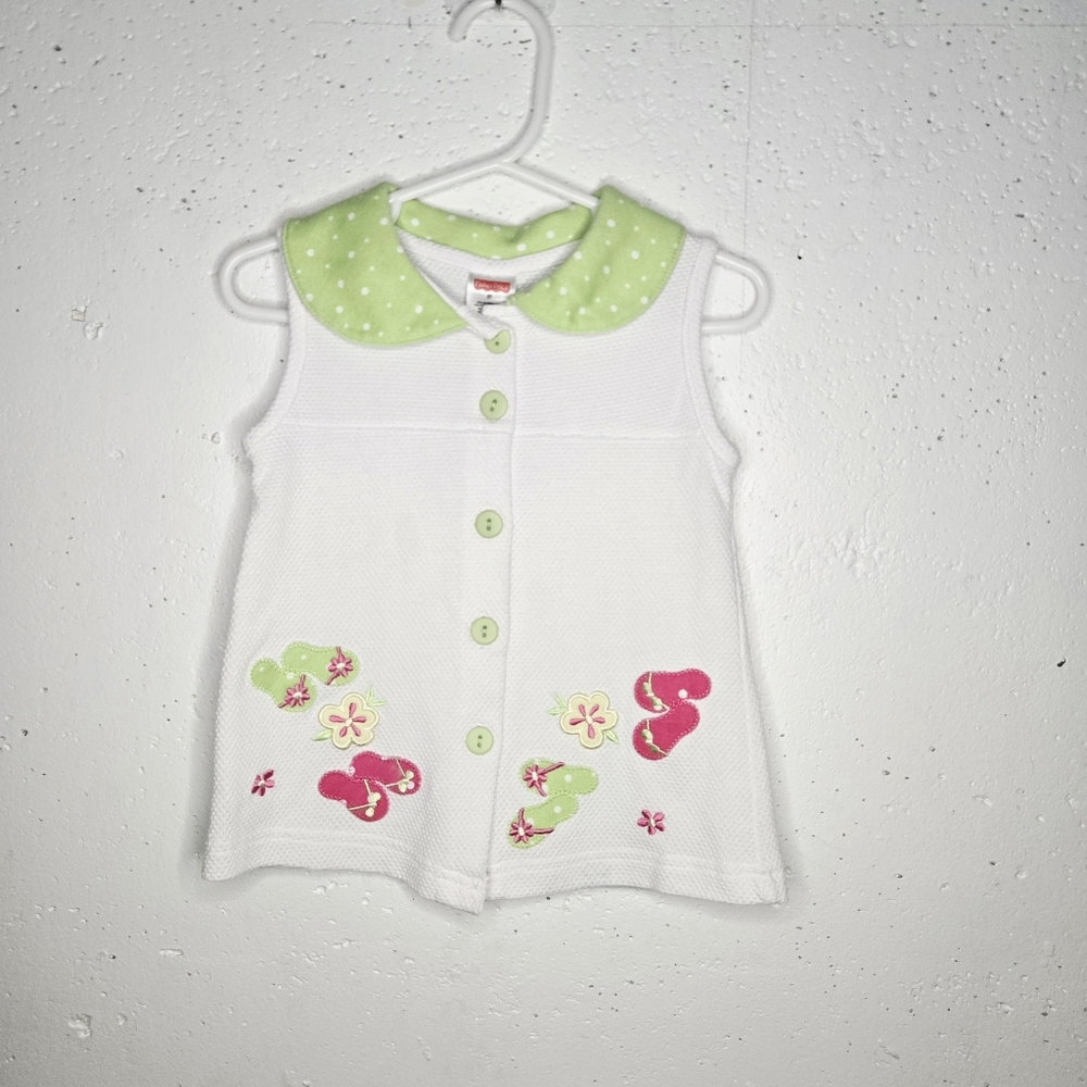 Fisher-Price White and Green Tank Top for Kids